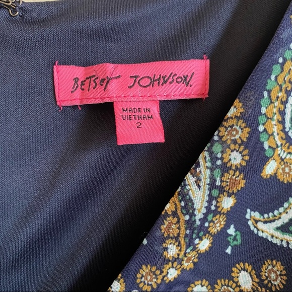 Betsey Johnson Paisley Bell Sleeve Mini Dress 2 - Picture 3 of 10